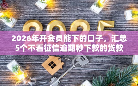 2026年开会员能下的口子，汇总5个不看征信逾期秒下款的贷款