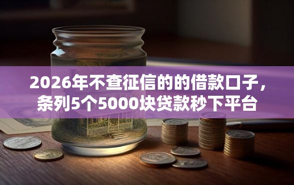 2026年不查征信的的借款口子，条列5个5000块贷款秒下平台