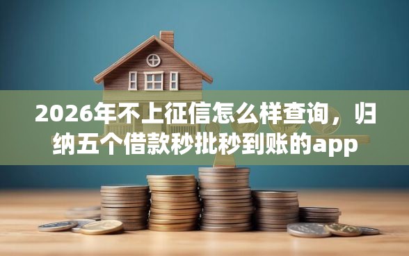 2026年不上征信怎么样查询，归纳五个借款秒批秒到账的app