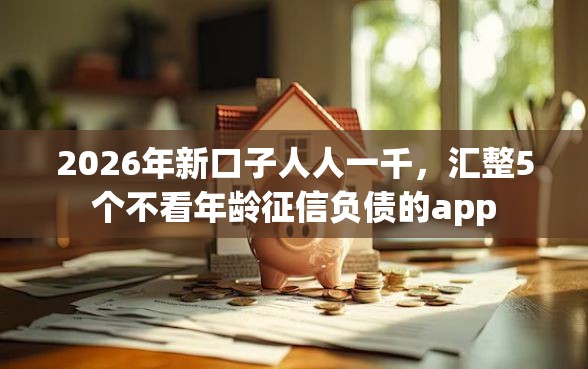 2026年新口子人人一千，汇整5个不看年龄征信负债的app