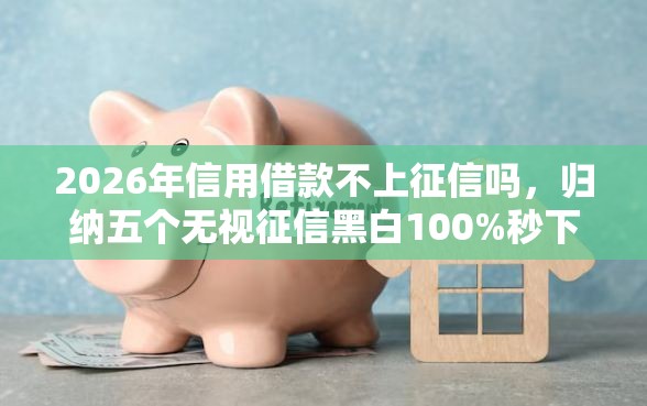 2026年信用借款不上征信吗，归纳五个无视征信黑白100%秒下网贷平台