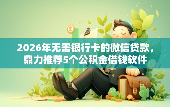 2026年无需银行卡的微信贷款，鼎力推荐5个公积金借钱软件
