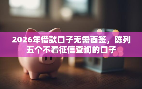 2026年借款口子无需面签，陈列五个不看征信查询的口子