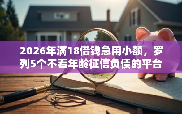 2026年满18借钱急用小额，罗列5个不看年龄征信负债的平台