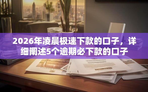 2026年凌晨极速下款的口子，详细阐述5个逾期必下款的口子