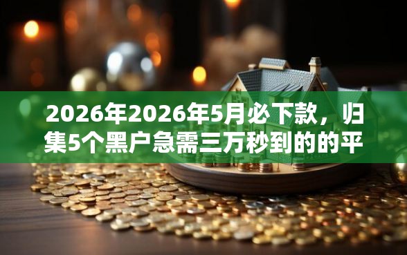 2026年2026年5月必下款，归集5个黑户急需三万秒到的的平台