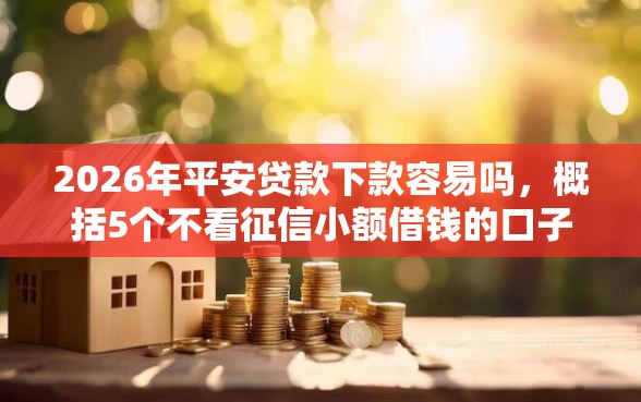 2026年平安贷款下款容易吗，概括5个不看征信小额借钱的口子