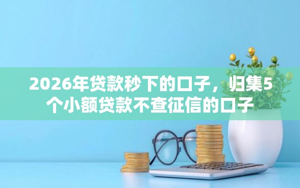 2026年贷款秒下的口子，归集5个小额贷款不查征信的口子