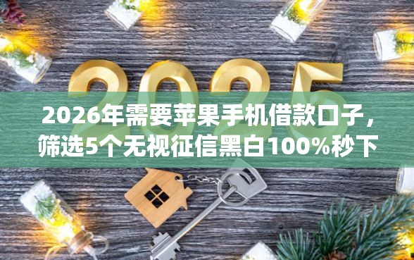 2026年需要苹果手机借款口子，筛选5个无视征信黑白100%秒下app