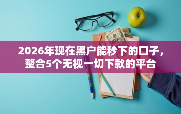 2026年现在黑户能秒下的口子，整合5个无视一切下款的平台