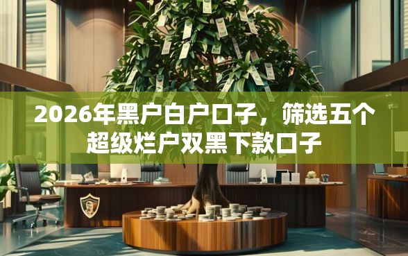 2026年黑户白户口子，筛选五个超级烂户双黑下款口子