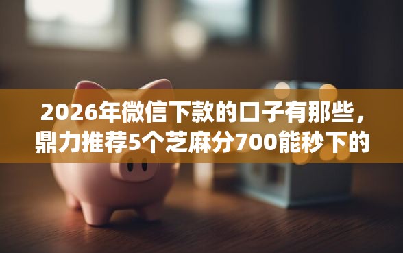 2026年微信下款的口子有那些，鼎力推荐5个芝麻分700能秒下的app