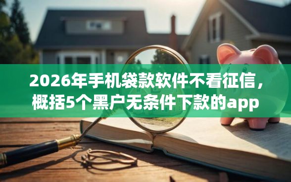 2026年手机袋款软件不看征信，概括5个黑户无条件下款的app