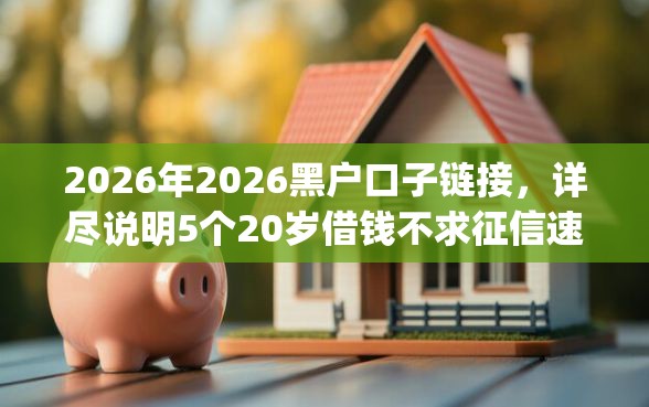 2026年2026黑户口子链接，详尽说明5个20岁借钱不求征信速借app