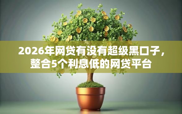2026年网贷有没有超级黑口子，整合5个利息低的网贷平台