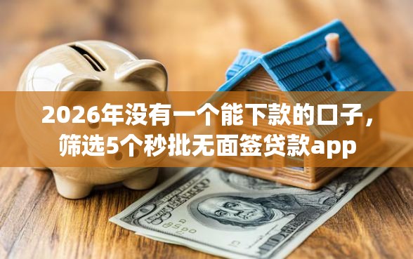 2026年没有一个能下款的口子，筛选5个秒批无面签贷款app