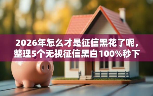 2026年怎么才是征信黑花了呢，整理5个无视征信黑白100%秒下网贷口子