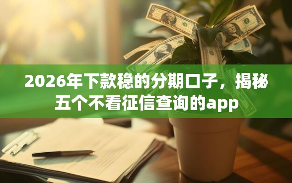 2026年下款稳的分期口子，揭秘五个不看征信查询的app