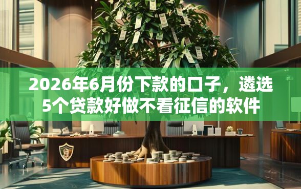 2026年6月份下款的口子，遴选5个贷款好做不看征信的软件