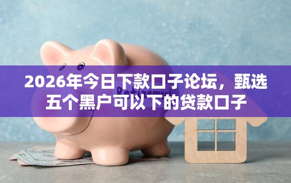 2026年今日下款口子论坛，甄选五个黑户可以下的贷款口子