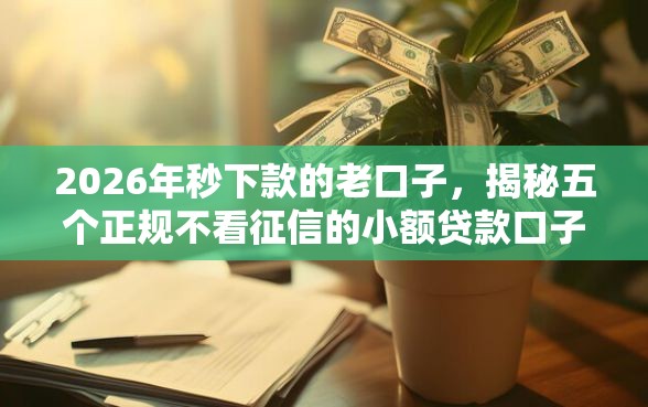 2026年秒下款的老口子，揭秘五个正规不看征信的小额贷款口子
