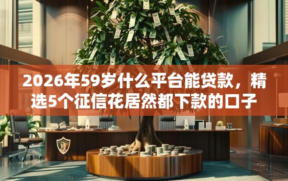 2026年59岁什么平台能贷款，精选5个征信花居然都下款的口子