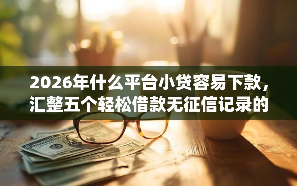 2026年什么平台小贷容易下款，汇整五个轻松借款无征信记录的app