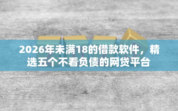 2026年未满18的借款软件，精选五个不看负债的网贷平台
