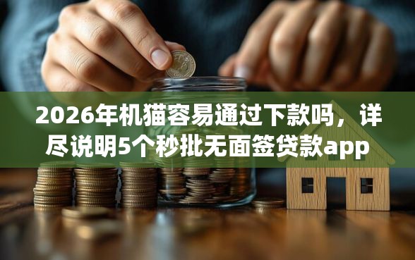 2026年机猫容易通过下款吗，详尽说明5个秒批无面签贷款app