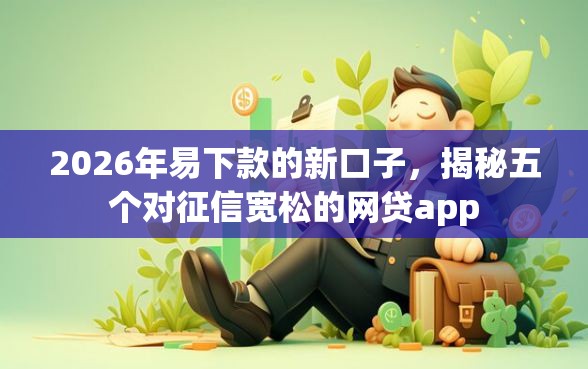 2026年易下款的新口子，揭秘五个对征信宽松的网贷app