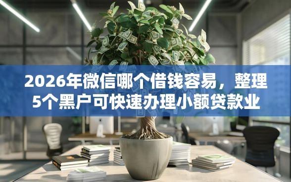 2026年微信哪个借钱容易，整理5个黑户可快速办理小额贷款业务的平台
