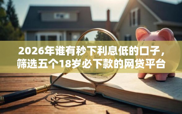 2026年谁有秒下利息低的口子，筛选五个18岁必下款的网贷平台