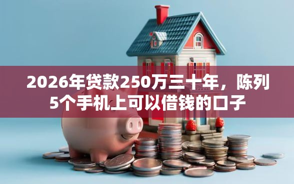 2026年贷款250万三十年，陈列5个手机上可以借钱的口子