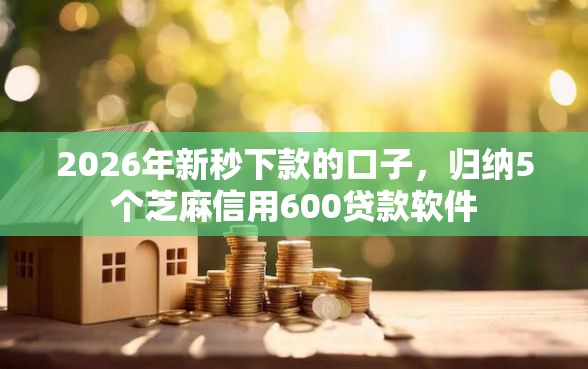 2026年新秒下款的口子，归纳5个芝麻信用600贷款软件