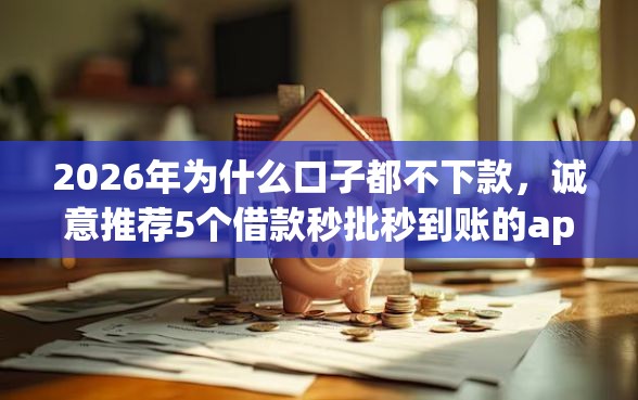 2026年为什么口子都不下款，诚意推荐5个借款秒批秒到账的app