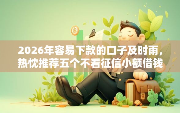 2026年容易下款的口子及时雨，热忱推荐五个不看征信小额借钱的口子
