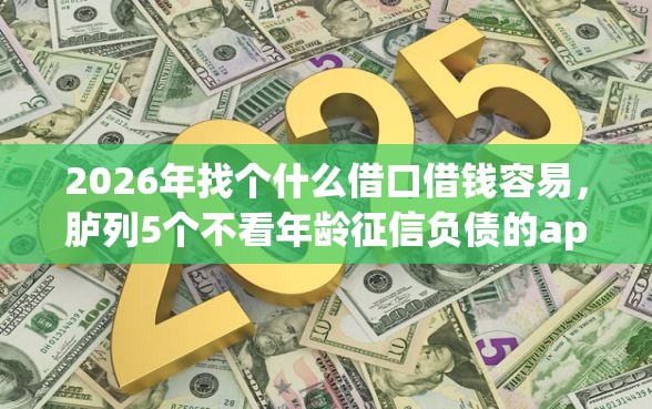 2026年找个什么借口借钱容易，胪列5个不看年龄征信负债的app