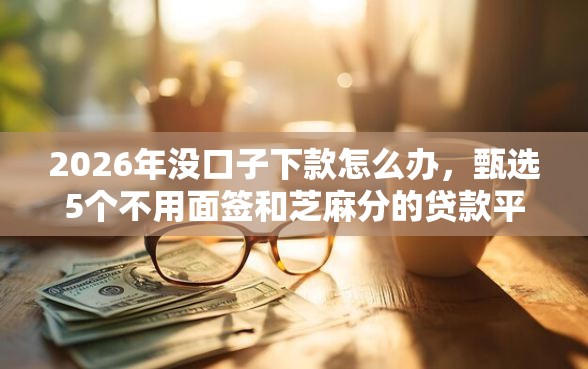 2026年没口子下款怎么办，甄选5个不用面签和芝麻分的贷款平台