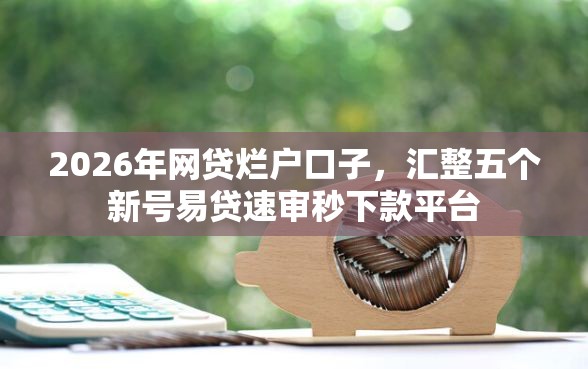 2026年网贷烂户口子，汇整五个新号易贷速审秒下款平台
