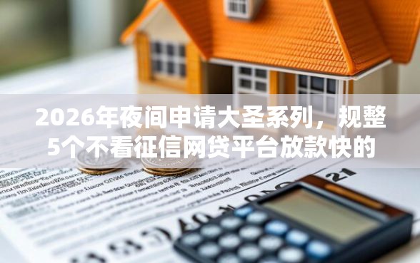 2026年夜间申请大圣系列，规整5个不看征信网贷平台放款快的软件