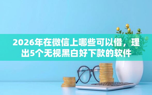 2026年在微信上哪些可以借，理出5个无视黑白好下款的软件