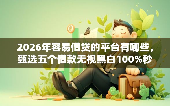 2026年容易借贷的平台有哪些，甄选五个借款无视黑白100%秒过