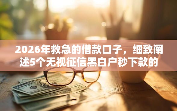 2026年救急的借款口子，细致阐述5个无视征信黑白户秒下款的贷款