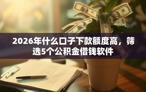 2026年什么口子下款额度高，筛选5个公积金借钱软件