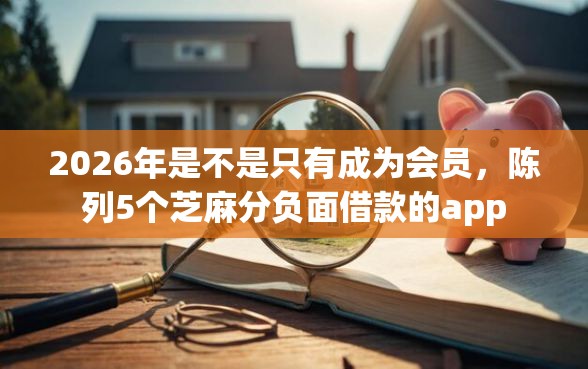 2026年是不是只有成为会员，陈列5个芝麻分负面借款的app