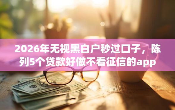 2026年无视黑白户秒过口子，陈列5个贷款好做不看征信的app