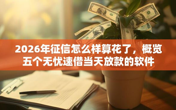 2026年征信怎么样算花了，概览五个无忧速借当天放款的软件
