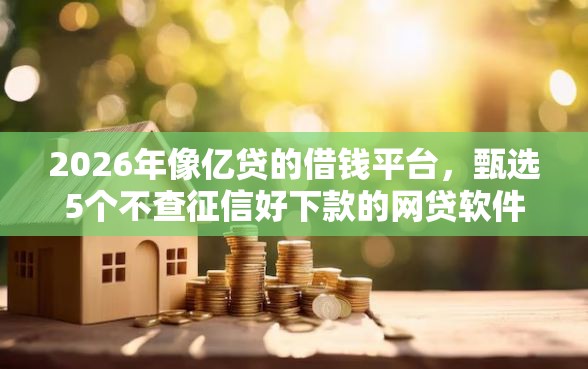 2026年像亿贷的借钱平台，甄选5个不查征信好下款的网贷软件