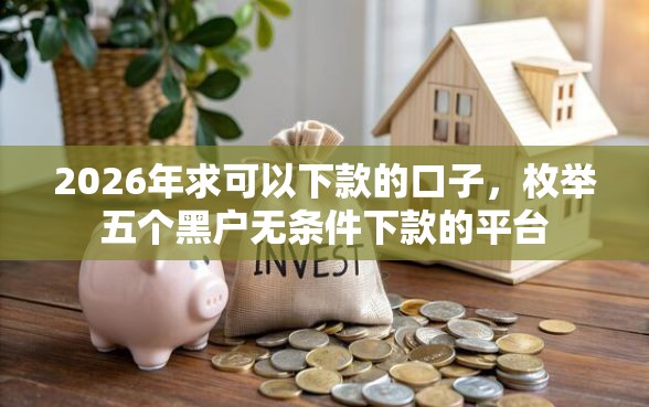 2026年求可以下款的口子，枚举五个黑户无条件下款的平台