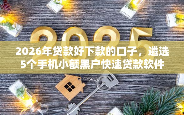 2026年贷款好下款的口子，遴选5个手机小额黑户快速贷款软件